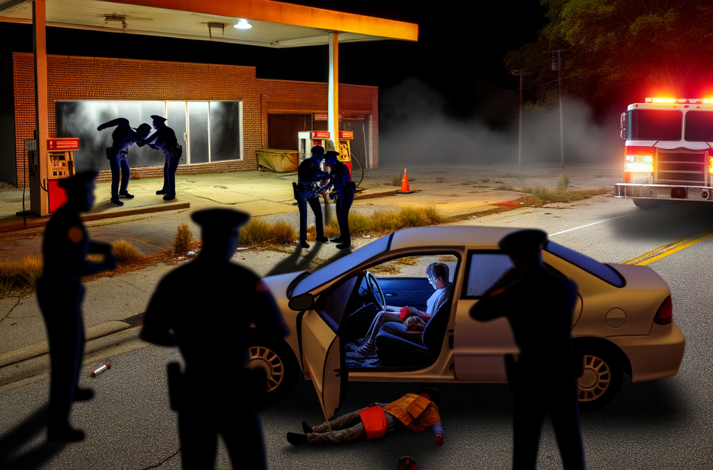 Car Fire at Abandoned Gas Station Leaves Two Hospitalized After Police Pursuit in Atlanta