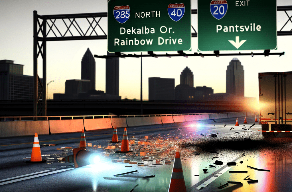 Tractor-trailer crash blocks all lanes of I-285 North in DeKalb County