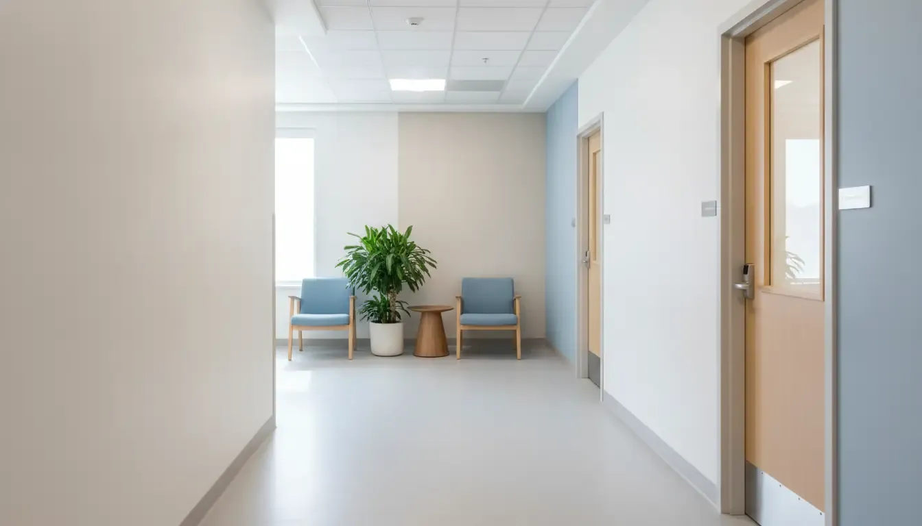 Quiet behavioral health facility hallway representing patient safety and family advocacy in Georgia