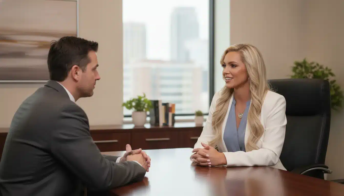 Female attorney meeting with an Atlanta negligent security client